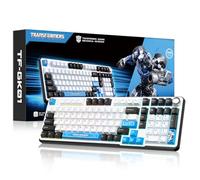 Transformers GK01 Wireless Mechanical Keyboard with Knob,101 Keys Custom RGB Gaming Keyboard,Tri-Mode BT5.0/USB-C/2.4GHz,Pre-lubed Linear Switches,Hot Swappable Computer Keyboards(Mirage White)