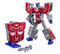 Transformers Icons Optimus Prime 6.75-Inch Voyager Class Action Figure that Converts to Autobot Logo Symbol, Display Stand, Robot Toys for Ages 8+