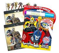 Transformers Imagine Ink Coloring Book Super Set with Over 200 Transformers Stickers (Includes Mess-Free Marker)