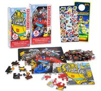 Transformers Jigsaw Puzzles for Boys - Bundle with 24 & 48 Piece Jigsaw Puzzles Featuring Optimus Prime, Megatron, Bumblebee Plus Stickers, More | Tra