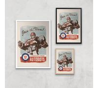Transformers Join The Team Art Print - A4 - Wooden Frame