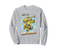 Transformers Just A Kid Who Loves Transformers Bumblebee Sweatshirt, Adult Unisex, Heather Grey, X-Large
