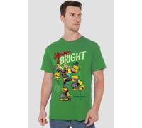 Transformers Men's Merry & Bright Bumblebee Christmas T-Shirt Dark Green | Size: Large Transformers Dark Green L