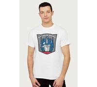 Transformers Men's Optimus Prime Retro Face Badge T-Shirt in White | Size: Large Transformers White L