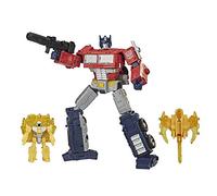 Transformers Netflix War for Cybertron Trilogy Voyager Class Optimus Prime Battle 3-Pack with Enerax and Sheeldron