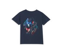 Transformers Official Optimus Prime Glitch Kids' T-Shirt - 3-4 Years in Navy | Size: YXS Transformers Navy YXS