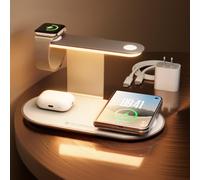 TRANSFORMERS - Officially licensed 3 in 1 charging station for MagSafe wireless charger with three level night light, 15W max fast charging for iPhone 17/16/15, Apple Watch Series