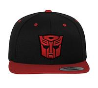 Transformers Officially Licensed Autobots 3D Patch Premium Snapback Cap (Black-Red), One Size