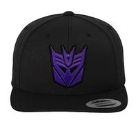 Transformers Officially Licensed Decepticon 3D Patch Premium Snapback Cap (Black), One Size