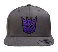 Transformers Officially Licensed Decepticon 3D Patch Premium Snapback Cap (Dark Grey), One Size