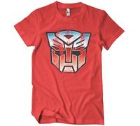 Transformers Officially Licensed Distressed Autobot Shield Mens T-Shirt (Red), XX-Large