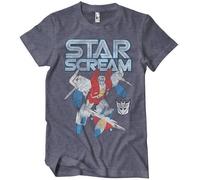 Transformers Officially Licensed Starscream Washed Mens T-Shirt (Navy-Heather), Medium