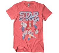 Transformers Officially Licensed Starscream Washed Mens T-Shirt (Red-Heather), Large