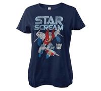 Transformers Officially Licensed Starscream Washed Women T-Shirt (Navy), Medium