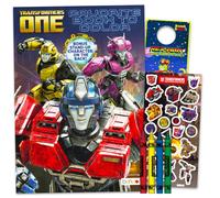 Transformers One Coloring Book Set - Bundle with Activity Book Featuring Optimus Prime Plus Stickers Crayons More | Transformers Coloring Set for B