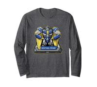Transformers One Iconic Sentinel Prime Retro Big Chest Logo Long Sleeve T-Shirt, Adult Unisex, Dark Heather Grey, XX-Large