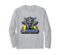 Transformers One Iconic Sentinel Prime Retro Big Chest Logo Long Sleeve T-Shirt, Adult Unisex, Heather Grey, X-Large