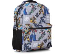Transformers Optimus Prime Allover Backpack - Optimus, Prime, Megatron and Bumblebee - Transformers School Bookbag, Grey, One Size, Modern