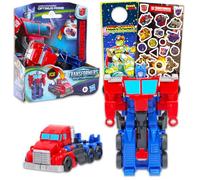 Transformers Optimus Prime Flip Changer Figure - Bundle with Optimus Prime Earthspark 1-Step Flip Changer Plus Stickers, More | Transformers Earthspark Figure Toy