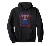Transformers Optimus Prime Vitruvian Man Schematic Poster Pullover Hoodie, Adult Unisex, Black, X-Large