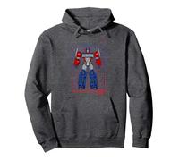 Transformers Optimus Prime Vitruvian Man Schematic Poster Pullover Hoodie, Adult Unisex, Dark Heather Grey, Medium