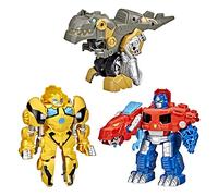 Transformers Playskool Primal Team-Up 3-Pack with Optimus Prime,Bumblebee, and Grimlock Converting Dinosaur Figures, 4.5-Inch Toys, Ages 3 and Up (Amazon Exclusive)