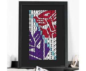 Transformers Print - Autobots Decepticons Repeat Title Black Wall Art Poster (29.7cm x 42cm - A3)