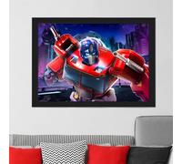 Transformers Print - Optimus Prime Night Time City Wall Art Poster (21cm x 29.7cm - A4)