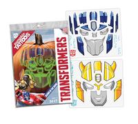 Transformers Pumpkin Decorating Tattoos - No Carve Halloween Pumpkin Kit | Includes Autobots & Decepticons Designs, Easy to Apply, Mess-Free, Kid-Friendly, Officially Licensed