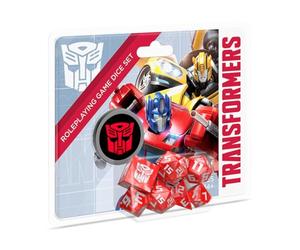 Transformers Roleplaying Game Dice Set - 8-Piece RPG Dice with Autobot Icons, Includes d20s, d12, d10, d8, d6, d4 & d2 Coin, Official Game Accessory