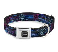 Transformers Seatbelt Buckle Dog Collar | Transformers Autobots In The Zone Icons Blues Reds Durable Metal Adjustable ID Tag Ring