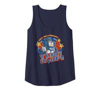 Transformers Soundwave Badge Turn It Up Tank Top, Women, Navy Blue, Medium