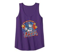 Transformers Soundwave Badge Turn It Up Tank Top, Women, Purple, X-Large