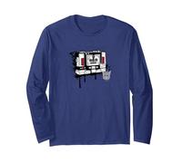 Transformers Soundwave Tape Cassette Player Form Graffiti Long Sleeve T-Shirt, Adult Unisex, Navy Blue, X-Large
