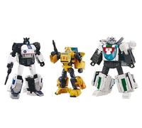 Transformers Takara Tomy Dramatic Capture Series Cybertron Chase with Origin Bumblebee, Jazz, and Wheeljack, Adult Collectible Action Figure Set, 15+