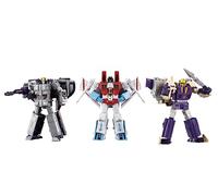 Transformers Takara Tomy Dramatic Capture Series Triple Takeover with Starscream, Astrotrain, and Blitzwing Adult Collectible Action Figure Set, 15+