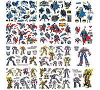 Transformers Temporary Tattoos Batman Superman Stickers for Kids cute cartoon Tattoos Party Favors and Birthday Decorations for Girls Boys(8 Transformers Temporary Tattoo Sheets)…
