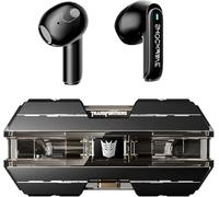 Transformers TF-T01 True Wireless Earbuds Wireless Bluetooth 5.4 Ear Buds Deep Bass Sound Earbud with Smart Noise Cancelling Mic IPX5 Waterproof in Ear Earphones for Android iOS Black Shockwave