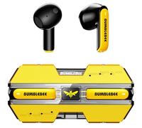 Transformers TF-T01 True Wireless Earbuds with Deep Bass Sound and Smart Noise-Cancelling Mic, IPX5 Waterproof for Android and iOS - Yellow Bumblebee