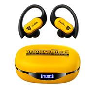 Transformers TF-T26 Pro Over The Ear Earbuds Wireless Bluetooth 5.4 Ear Buds with Earhooks 65H Playtimes Deep Bass Sound IPX5 Mic IPX5 Waterproof Earphones for Sport/Workout (Yellow - Bumblebee)