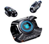 Transformers TF-T93 Ear-Clip True Wireless Bluetooth 6.0 Earbuds with Mic, Zinc Alloy Armor Case, Low Latency Game/Music Modes, Hi-Fi 12mm Drivers, Secure Fit Sports Earphones (Megatron Black)