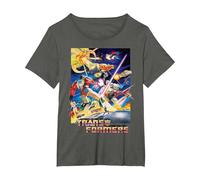 Transformers The Movie G1 1986 T-Shirt, Women's Plus, Asphalt Grey, 5X