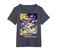 Transformers The Movie G1 1986 T-Shirt, Women's Plus, Heather Blue, 6X