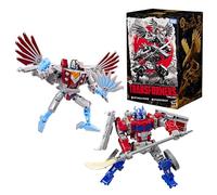 Transformers Timelines 5-Inch Starscream and 5.5-Inch Optimus Prime Collectible Action Figures, Samurai Themed Set, 8+