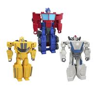 Transformers Toys 1-Step Flip Heroes 3-Pack, Wheeljack, Bumblebee and Optimus Prime 10-cm Action Figures