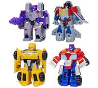 Transformers Toys Heroes vs Villains 4-Pack, Autobot and Decepticon 4.5-Inch Action Figures, Preschool Robot Toys for Kids Ages 3 and Up