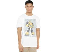 Transformers Unisex Transformers Generations Autobot More Than Meets The Eye Bumblebee Unisex T Shirt, White T-Shirt