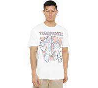 Transformers Unisex Transformers Generations Collegiate Bumblebee and Optimus Unisex T Shirt, White T-Shirt