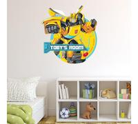 Transformers Wall Sticker - Personalised Bumblebee Wall Decal Vinyl Art Mural Kids Bedroom Gift (60cm Width x 60cm Height)