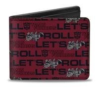 Transformers Wallet, Bifold, Transformers Optimus Prime and Bumblebee Let Roll Red Black, Vegan Leather